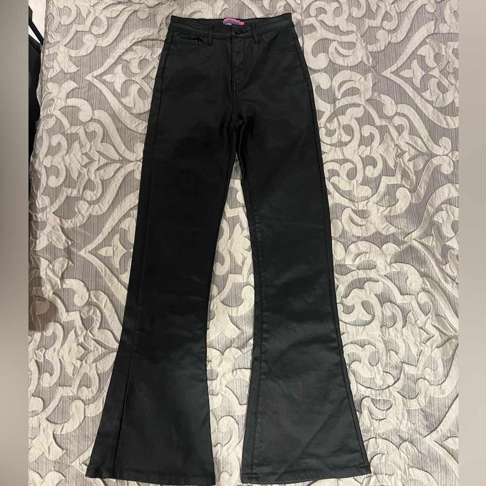Edikted black leather pants
